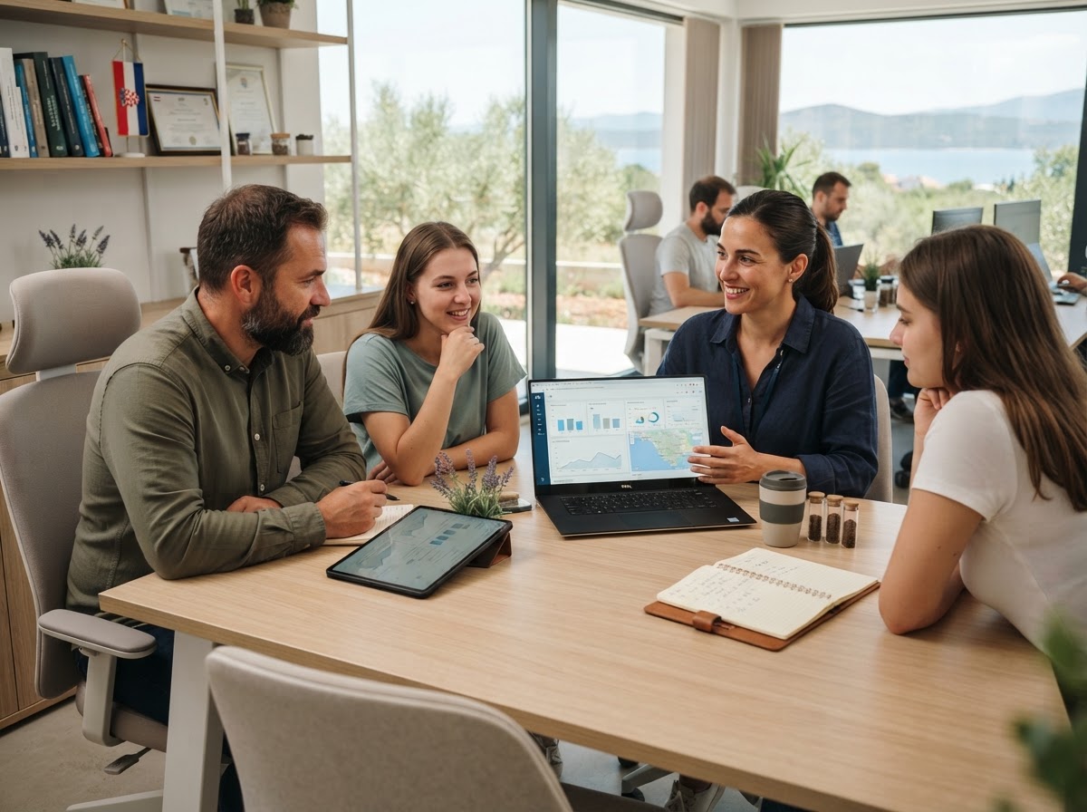 Štedorix analysts reviewing predictive modeling output on a unified dashboard